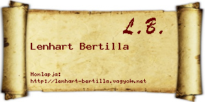 Lenhart Bertilla névjegykártya