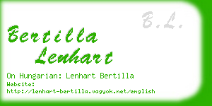 bertilla lenhart business card